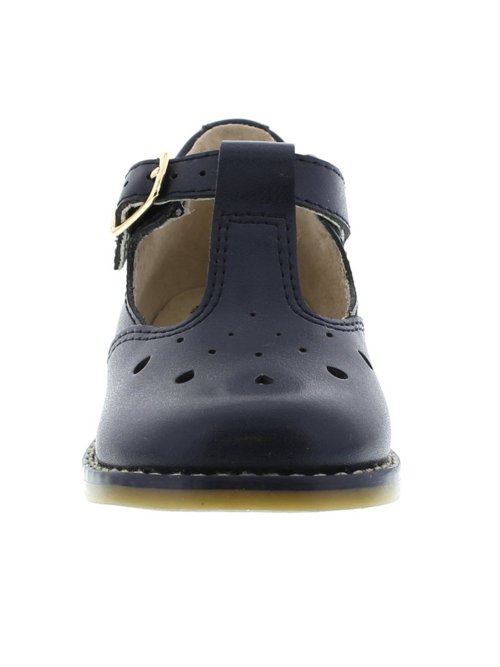Footmates Navy T-Strap Mary Jane Girls Size 4.5 Medium Leather Arch Support